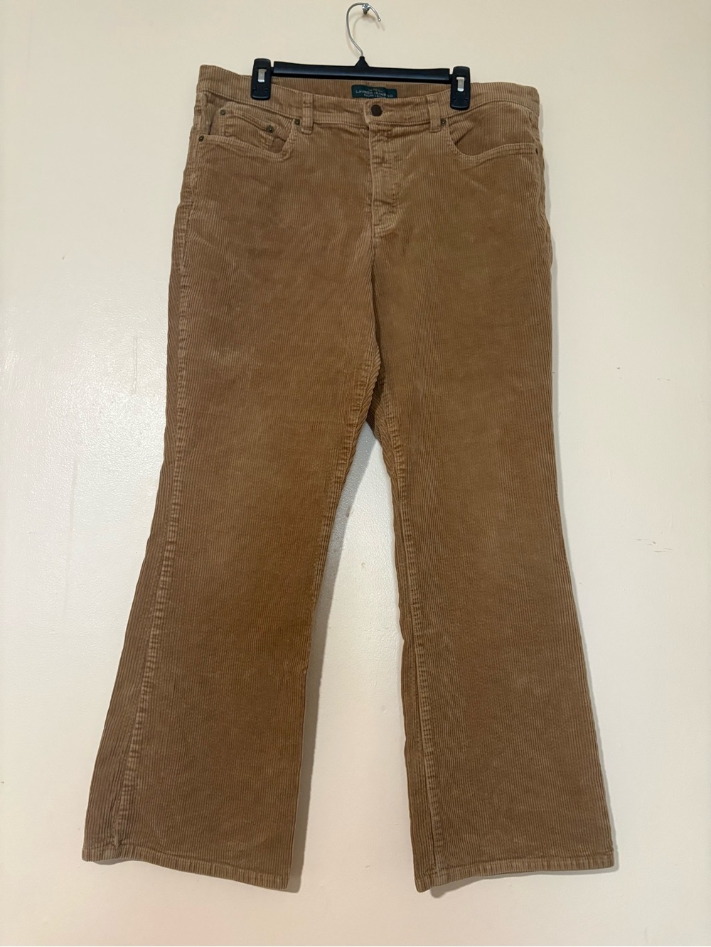 Ralph Lauren Tan Corduroy Wide-Leg Jeans
